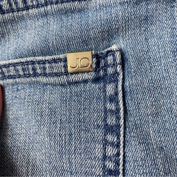 JLO Y2K Light Blue Distressed Jean Shorts - Picture 3 of 6